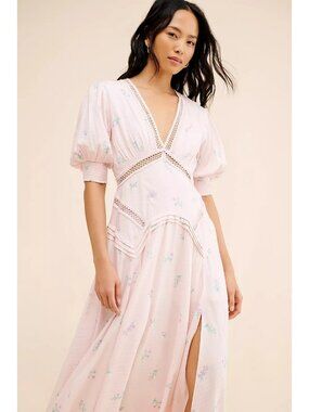Free People Still In Love Maxi Dress Crochet Cottage Feminine Prairie Sz 6